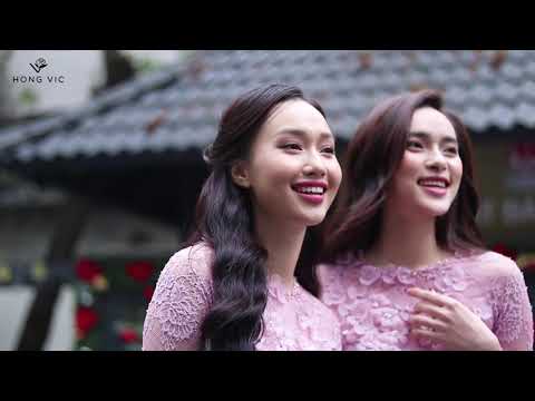 Áo Dài Ren Hồng - Tết Đến Thật Rồi