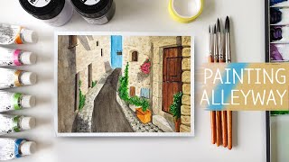 Easy Watercolor Painting Village Scene Painting Landscape