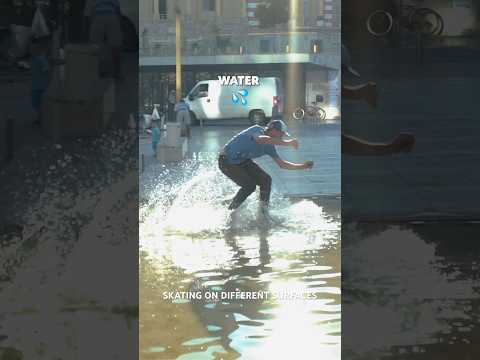 Skating On Different Surfaces 💦🪵❄️🧱🪨