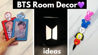 Bts Room decor 💜 / BTS DIY / how to make bts lamp / how to make photocard holder