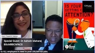 ❤️Pulse by healthjobhub, Episode #4, Facebook Live Talk Show Special Guest Dr Ashwin Maharaj Surgeon