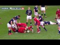 Excellent Jonathan Davies Try, Scotland v Wales, 15th Feb 2015
