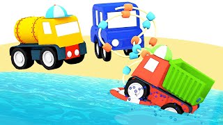 Мультфильмы Про Машинки: Спасатели На Пляже! Развивающие Мультики Для Детей 4 Машинки - Сборник