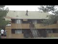 Insane bicycle stunt jump from rooftop down stairs!
