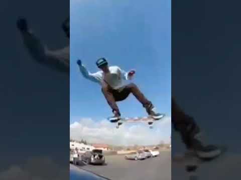 Skateboarding over a car