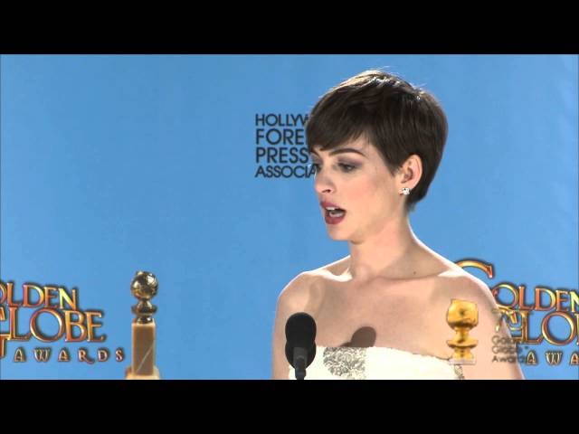 Backstage with Anne Hathaway, best supporting actress
