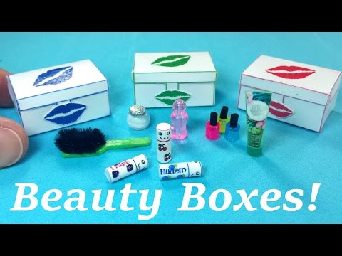 DIY Miniature Beauty Box / Case with Accessories - YouTube
