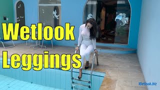 Wetlook Leggings | Wetlook Heels | Wetlook Girl In The Pool