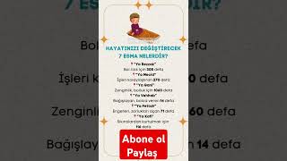 Hayatınızı Değiştirecek Esmaül Hüsna Tertibi