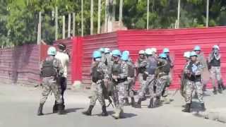 United Nations MINUSTAH Firing At Anti Martelly Protest