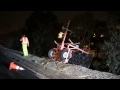 WOMAN CRASHES THROUGH CONSTRUCTION ZONE ON FREEWAY