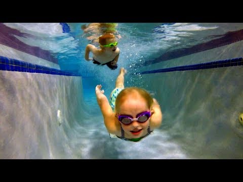 Kids Race Around the Pool