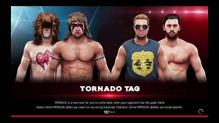 WWE 2K19 Ultimate Warrior,Cole Quinn Warrior VS Tyler Breeze,Fandango Tornado Tag Elimination Match