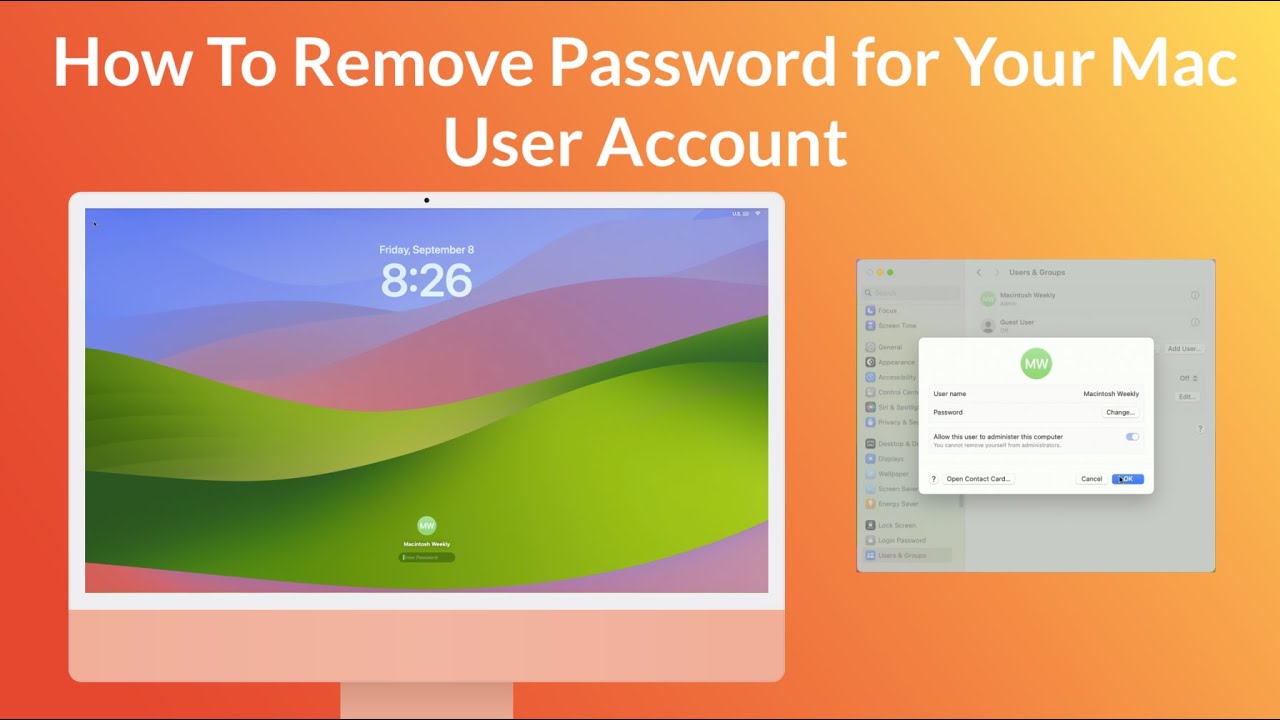How to Remove the Password for Your Mac User Account How to Remove the Password for Your Mac User Account