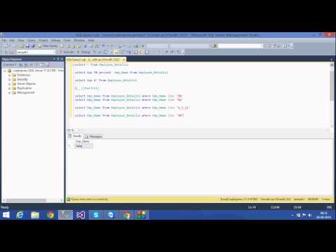 9 . SQL Tutorial -Telugu (Top And wildcards )