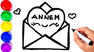 Anneler Günü Resmi Çizimi Kolay - Anneler Günü Çizimi - Anneler Günü İle İlgili Resimler Çizimler
