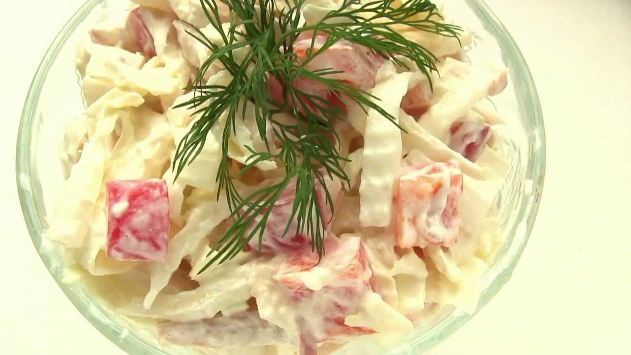 Как сделать салат с кальмарами и капустой Как сделать салат с кальмарами и капустой