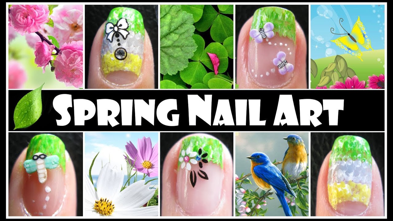 spring nail art designs easy french tip gradient nail french tip nail designs with flowers