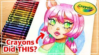 ? Creating Artwork with...CRAYOLA CRAYONS?? || Using Kid's Art Supplies! ?