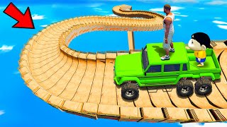 Shinchan And Franklin Tried The Impossible Curvy Mega Ramp Stairs Parkour Challenge Gta 5
