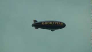 Goodyear Blimp Over Progressive Field In Cleveland