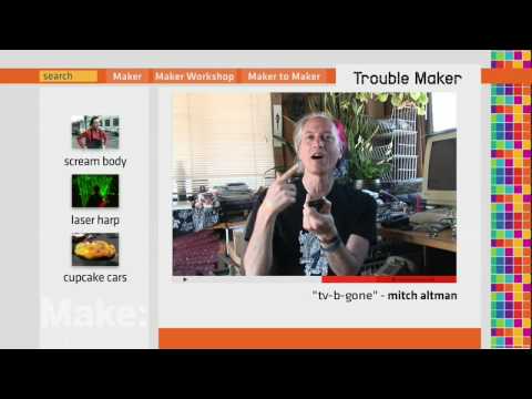 Maker Channel 101 Screambody, Laser Harp, Cupcake Carts, TV-B-Gone