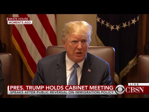 President Trump holds Cabinet meeting at White House, Melania Trump visits detention center