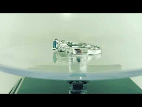 Sapphire Butterfly Engagement Ring, Sapphire and Diamonds Wedding Ring, 1.18 Carat Anniversary Ring, 14K White Gold Certified Pave Unique Sapphire Butterfly Engagement Ring, Sapphire and Diamonds Wedding Ring, 1.18 Carat Anniversary Ring, 14K White Gold Certified Pave Unique