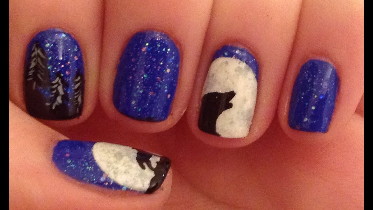 nail design with wolf