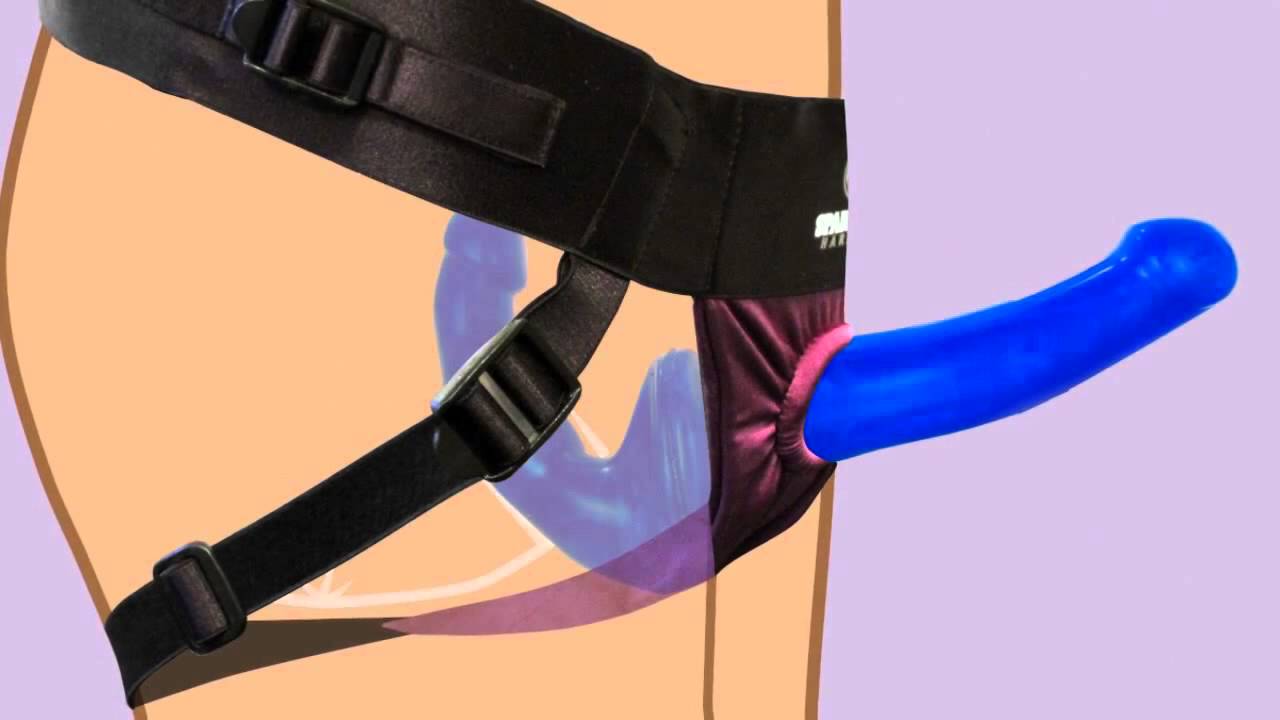 Rubber dildo harness