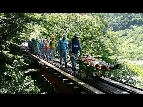 軌道リヤカーで迅速救助 立山カルデラで落石訓練 富山