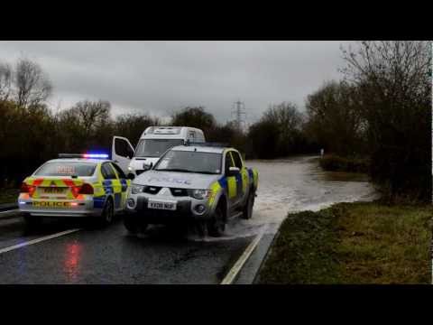 Emergency Services 26th November 2012 Maisemore Road Flooded By River Severn
