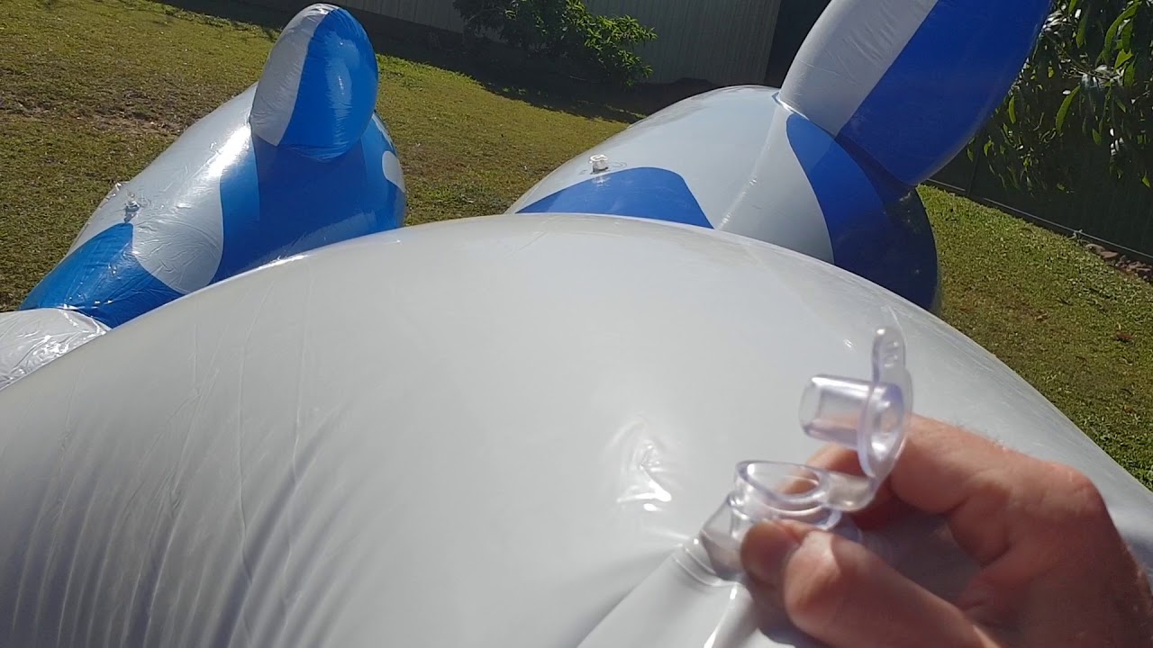 Girl humping inflatable whale