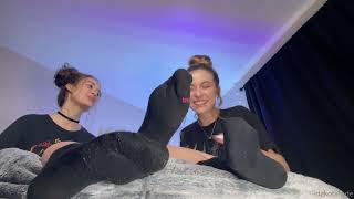 Two Girls Black Socks & Feet