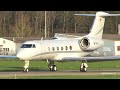 Gulfstream G450 HB-JKJ Take Off at Airport Bern-Belp - View of Swiss Alps