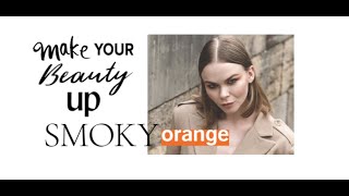 Smoky orange : Yulia wears orange eye shadow