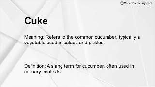 Cuke Meaning