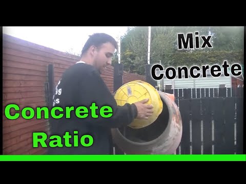 How To Mix Concrete - DIY - demo - drum cement mixer