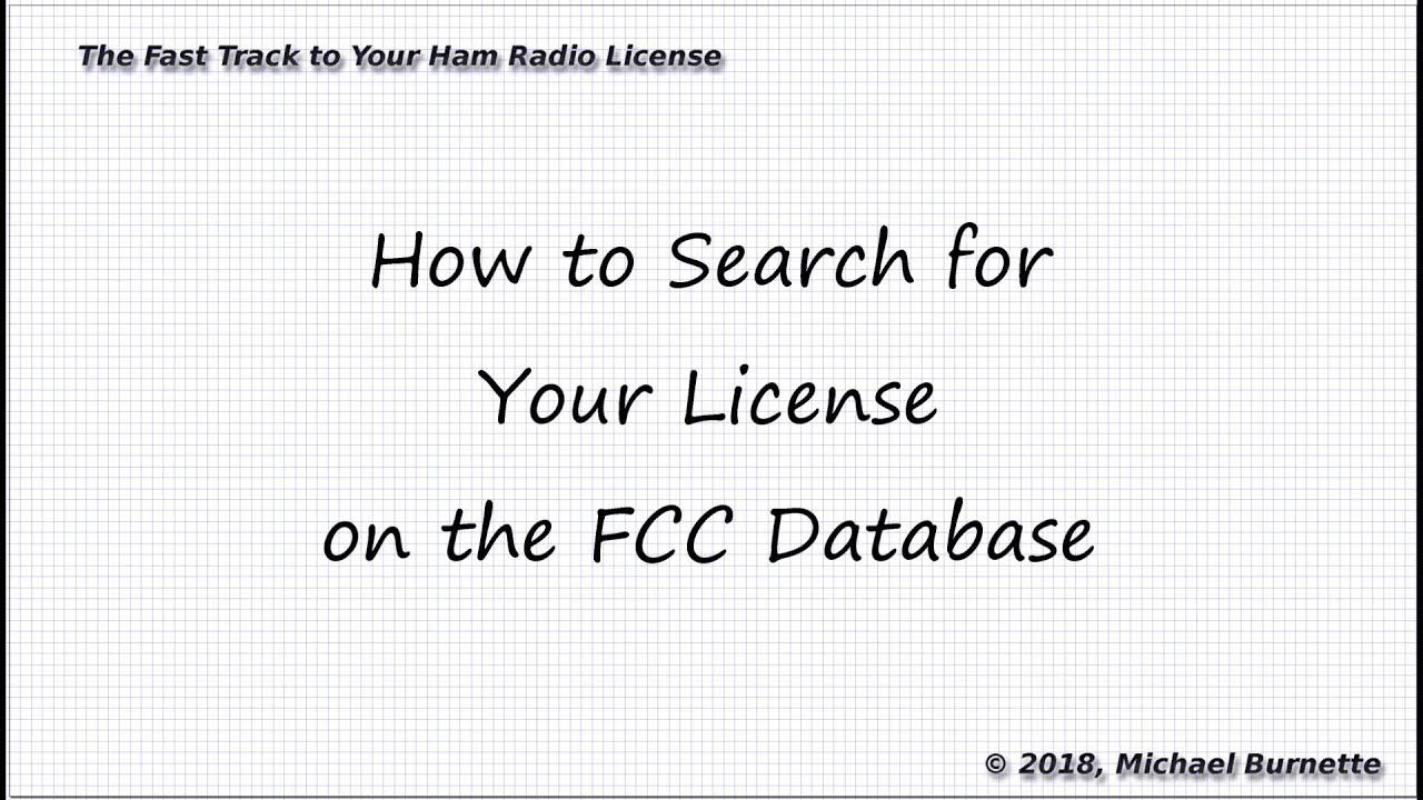 Fcc lookup amateur license