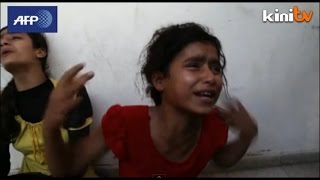 Gadis kecil Palestin meraung kehilangan bapanya