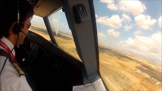 Approach and landing in Ercan, North Cyprus, Airbus A320