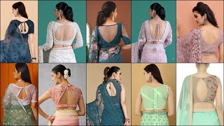 Latest Net Saree Blouse Back Side Designs 2025 New Net Saree Blouse Designs Back Side