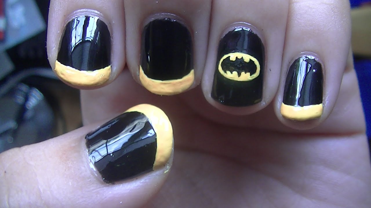 batman nail art design