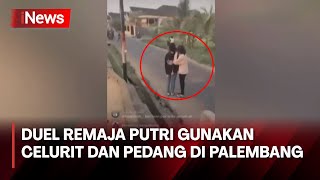 Lagi-lagi Duel Remaja Putri Gunakan Celurit dan Pedang di Palembang