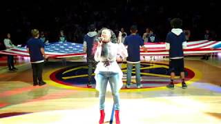 Cicely O'kain sings The Black National Anthem at Nuggets vs OKC game 2/26/19