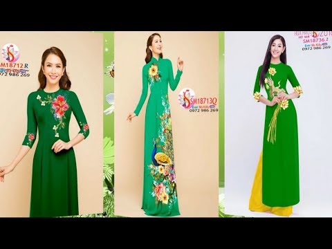 ALBUM 49 MẪU ÁO DÀI MÀU XANH LÁ CÂY ĐẸP QUYẾN RŨ DUYÊN DÁNG 2019 💘 Vải Áo Dài S