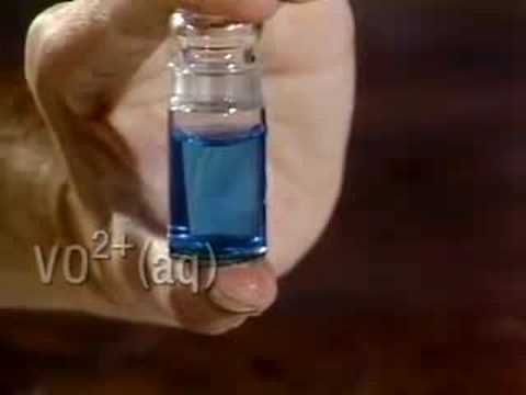 The oxidation states of vanadium. Shows both the reactions and properties of some chemical elements. Taken from the free online course The molecular world.
