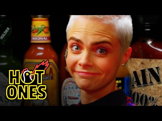 Cara Delevingne Shows Her Hot Sauce Balls While Eating Spicy Wings - Video