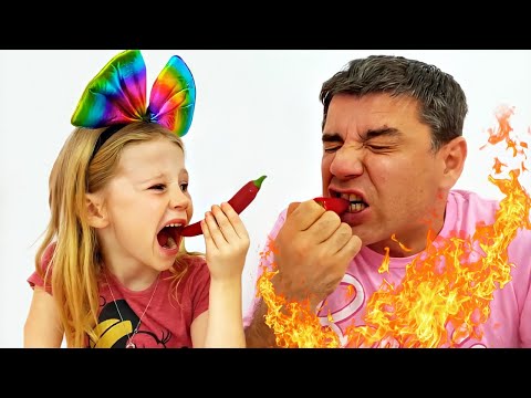 Nastya và Bố, Thử Thách Đồ Ăn Thật Vs Đồ Ăn Giả