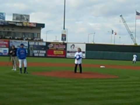 desmoinesregister.com - Olympic gold medalist Shawn Johnson throws out the first pitch at the Iowa Cubs game at Principal Park on May 8, 2010.